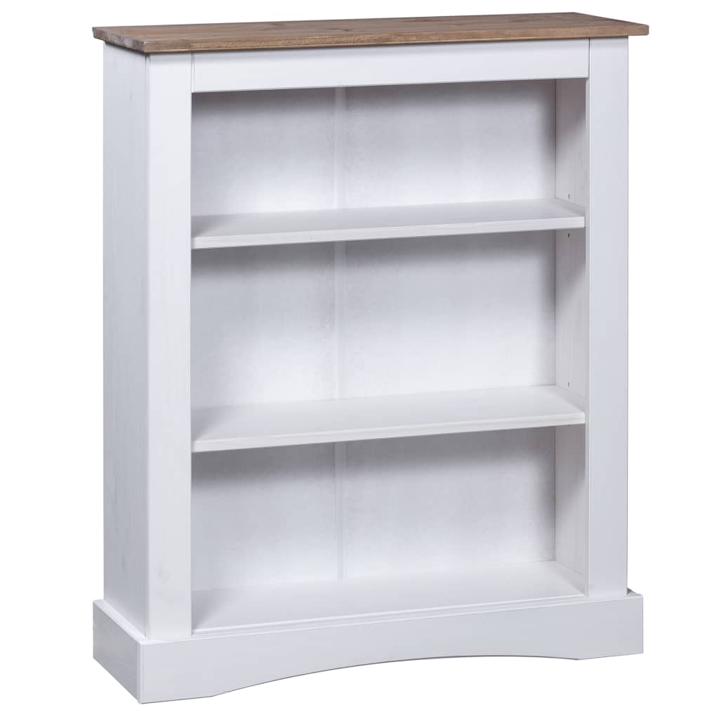 Kirjahylly 3 tasoa Meksikon mänty Corona valkoinen 81x29x100 cm - Sisustajankoti.fi