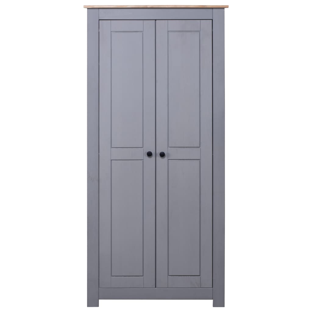 Vaatekaappi harmaa 80x50x171,5 cm mänty Panama-sarja - Sisustajankoti.fi