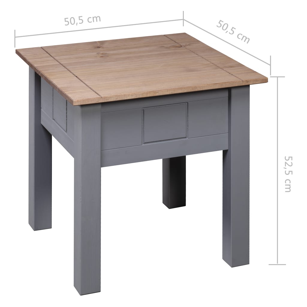 Yöpöytä harmaa 50,5x50,5x52,5 cm täysi mänty Panama-sarja - Sisustajankoti.fi
