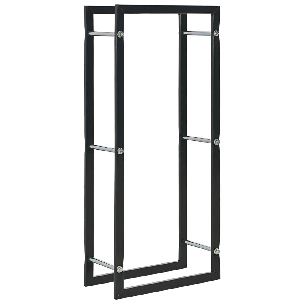Polttopuuteline musta 44x20x100 cm teräs - Sisustajankoti.fi