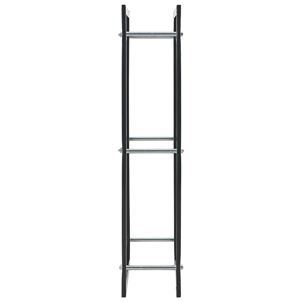 Polttopuuteline musta 44x20x100 cm teräs - Sisustajankoti.fi