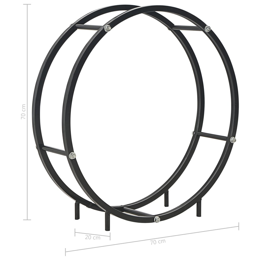 Polttopuuteline musta 70x20x70 cm teräs - Sisustajankoti.fi