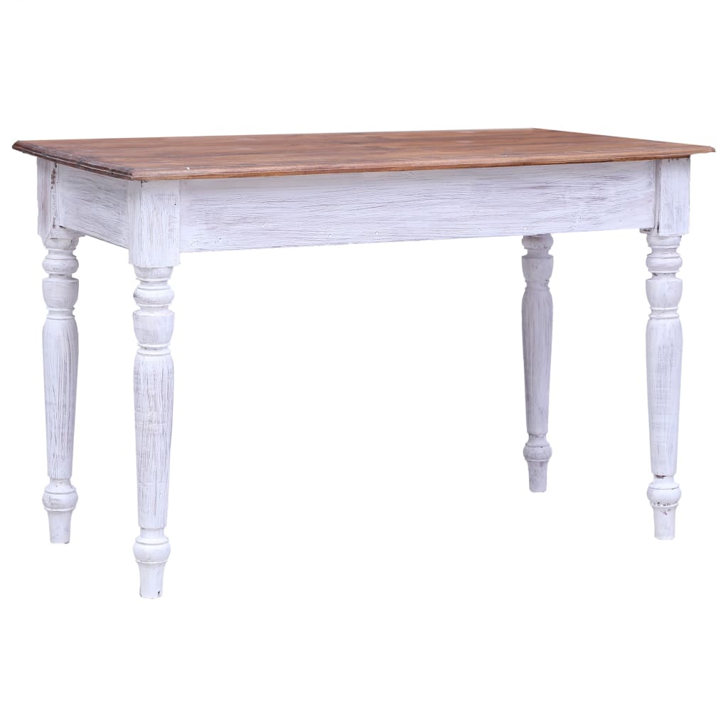 Työpöytä vetolaatikoilla valk. 117x57x75 cm kierrätetty puu - Sisustajankoti.fi