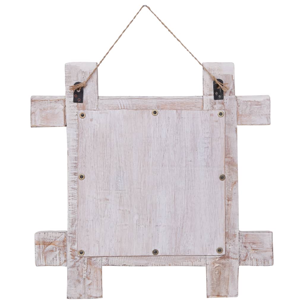 Pölkkypeili valkoinen 50x50 cm täysi kierrätetty puu - Sisustajankoti.fi