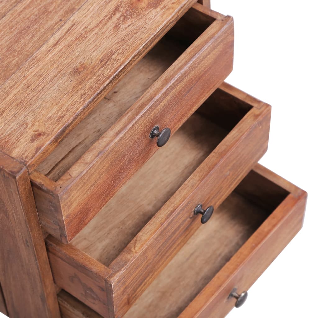 Yöpöytä 3 vetolaatikolla 35x25x35 cm kierrätetty täyspuu - Sisustajankoti.fi