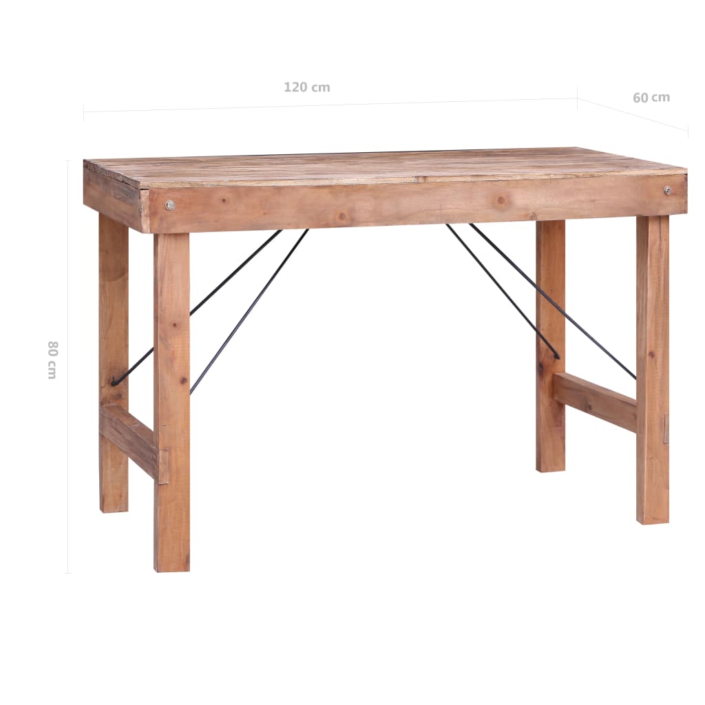Ruokapöytä 120x60x80 cm täysi kierrätetty puu - Sisustajankoti.fi