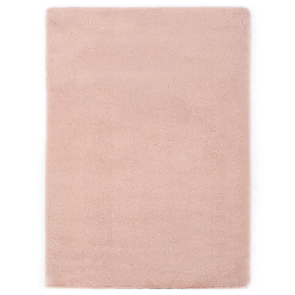 Matto 160x230 cm jäniksen tekonahka vanha pinkki - Sisustajankoti.fi