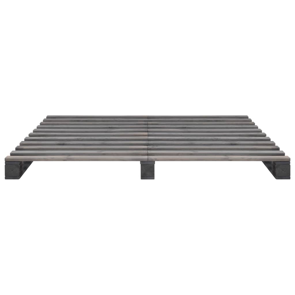 Lavasängynrunko harmaa täysi mänty 200x200 cm - Sisustajankoti.fi