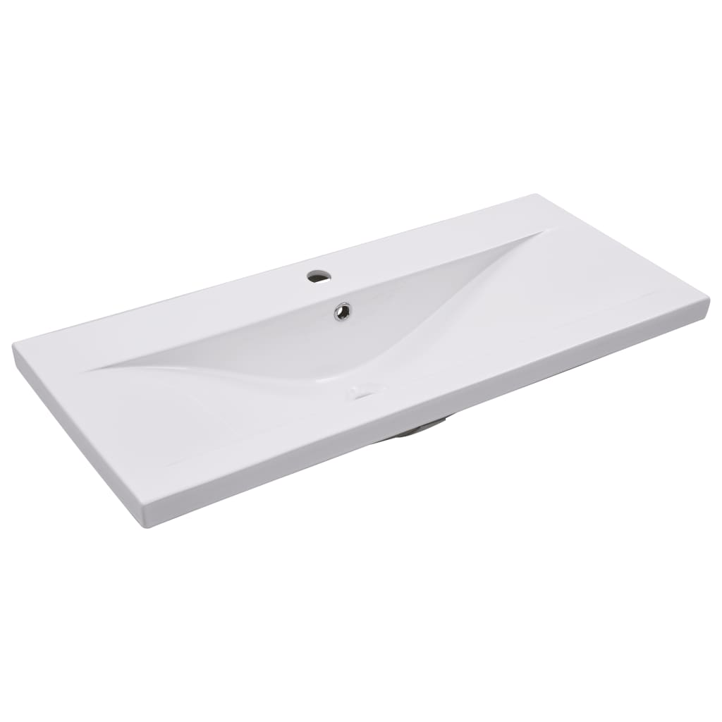 Sisäänrakennettu pesuallas 91x39,5x18,5 cm keraaminen valkoinen - Sisustajankoti.fi