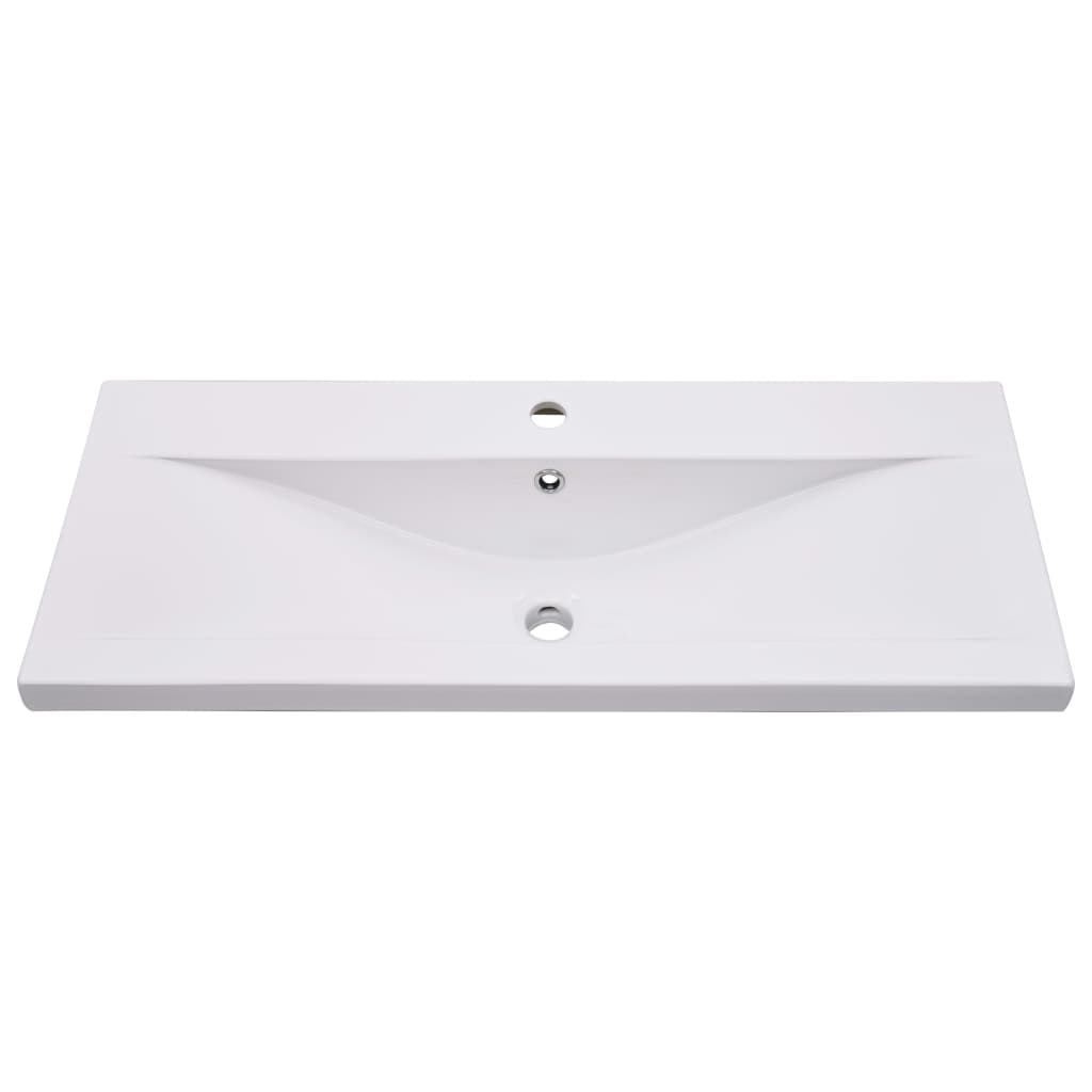Sisäänrakennettu pesuallas 91x39,5x18,5 cm keraaminen valkoinen - Sisustajankoti.fi