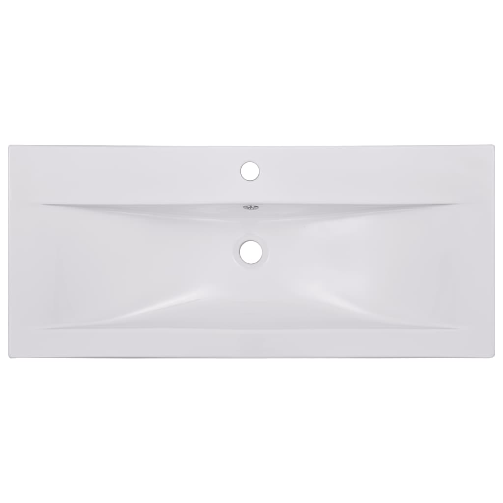 Sisäänrakennettu pesuallas 91x39,5x18,5 cm keraaminen valkoinen - Sisustajankoti.fi