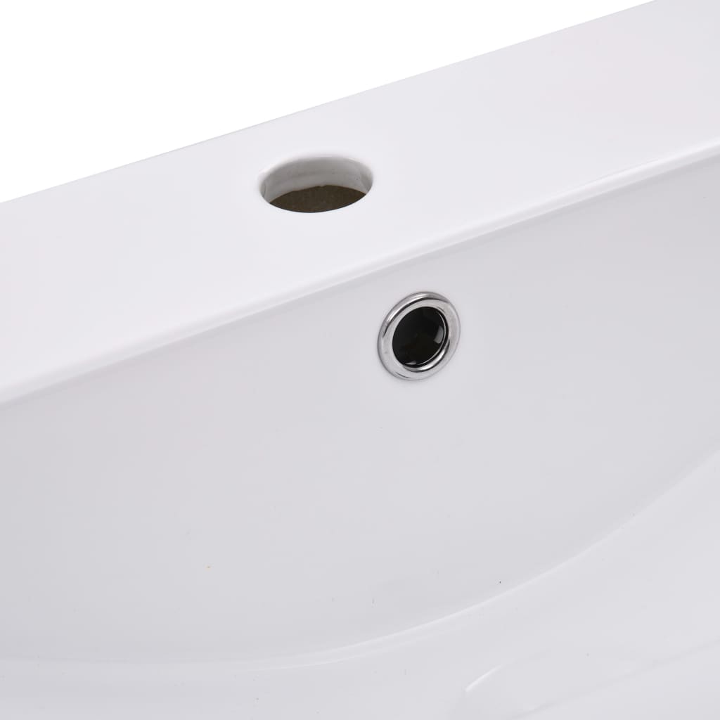 Sisäänrakennettu pesuallas 91x39,5x18,5 cm keraaminen valkoinen - Sisustajankoti.fi