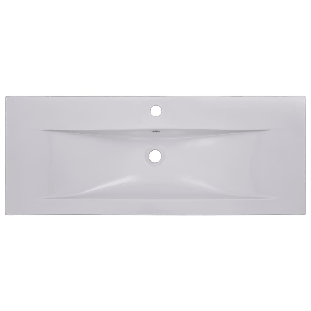 Sisäänrakennettu pesuallas 101x39,5x18,5cm keraaminen valkoinen - Sisustajankoti.fi