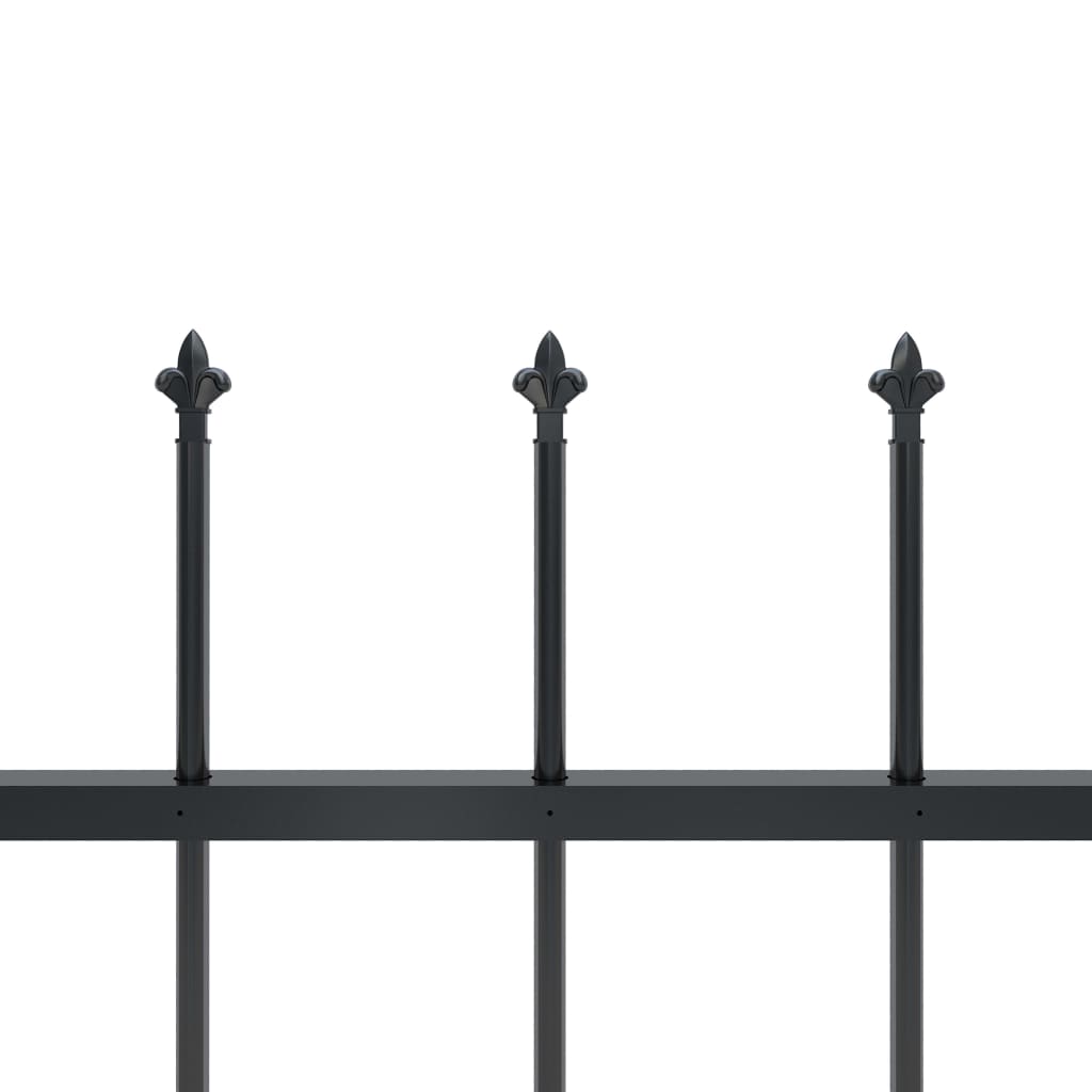 Puutarha-aita keihäskärjillä 15,3x1,5 m teräs musta - Sisustajankoti.fi