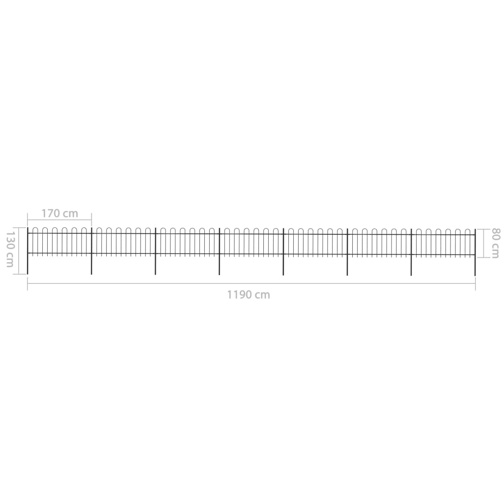 Puutarha-aita kaarikärjillä 11,9x0,8 m teräs musta - Sisustajankoti.fi