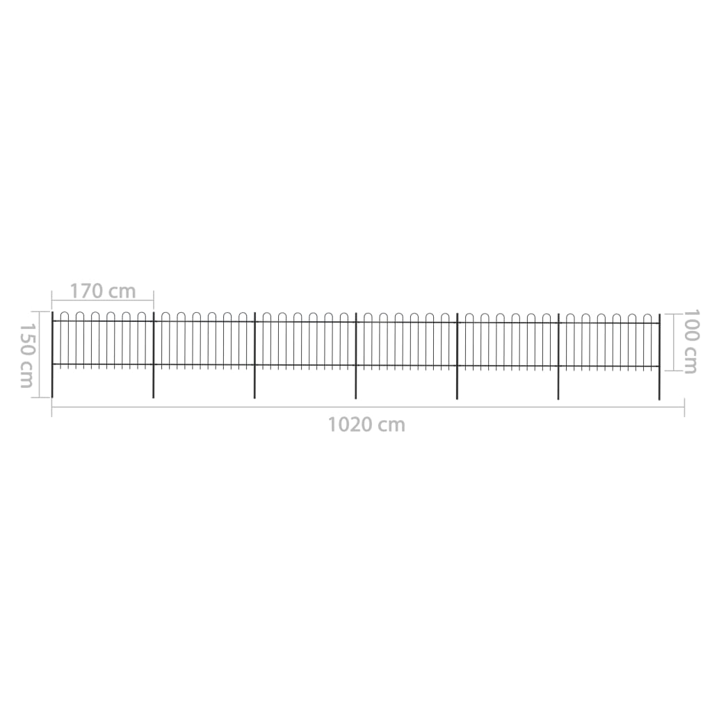 Puutarha-aita kaarikärjillä 10,2x1 m teräs musta - Sisustajankoti.fi