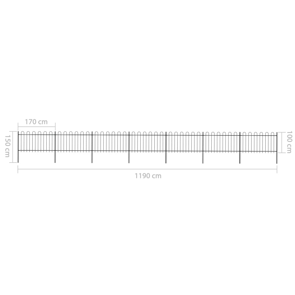 Puutarha-aita kaarikärjillä 11,9x1 m teräs musta - Sisustajankoti.fi