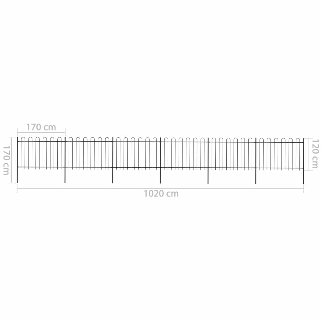 Puutarha-aita kaarikärjillä 10,2x1,2 m teräs musta - Sisustajankoti.fi