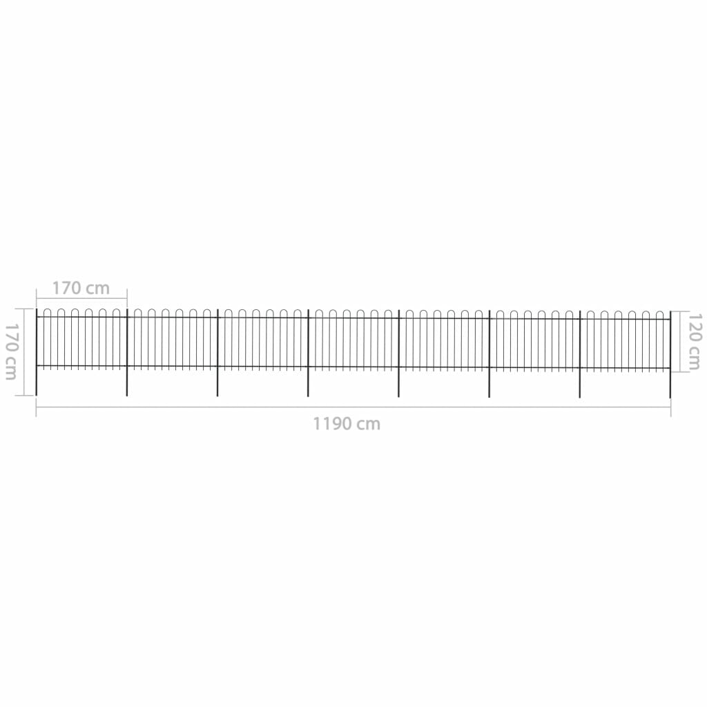 Puutarha-aita kaarikärjillä 11,9x1,2 m teräs musta - Sisustajankoti.fi
