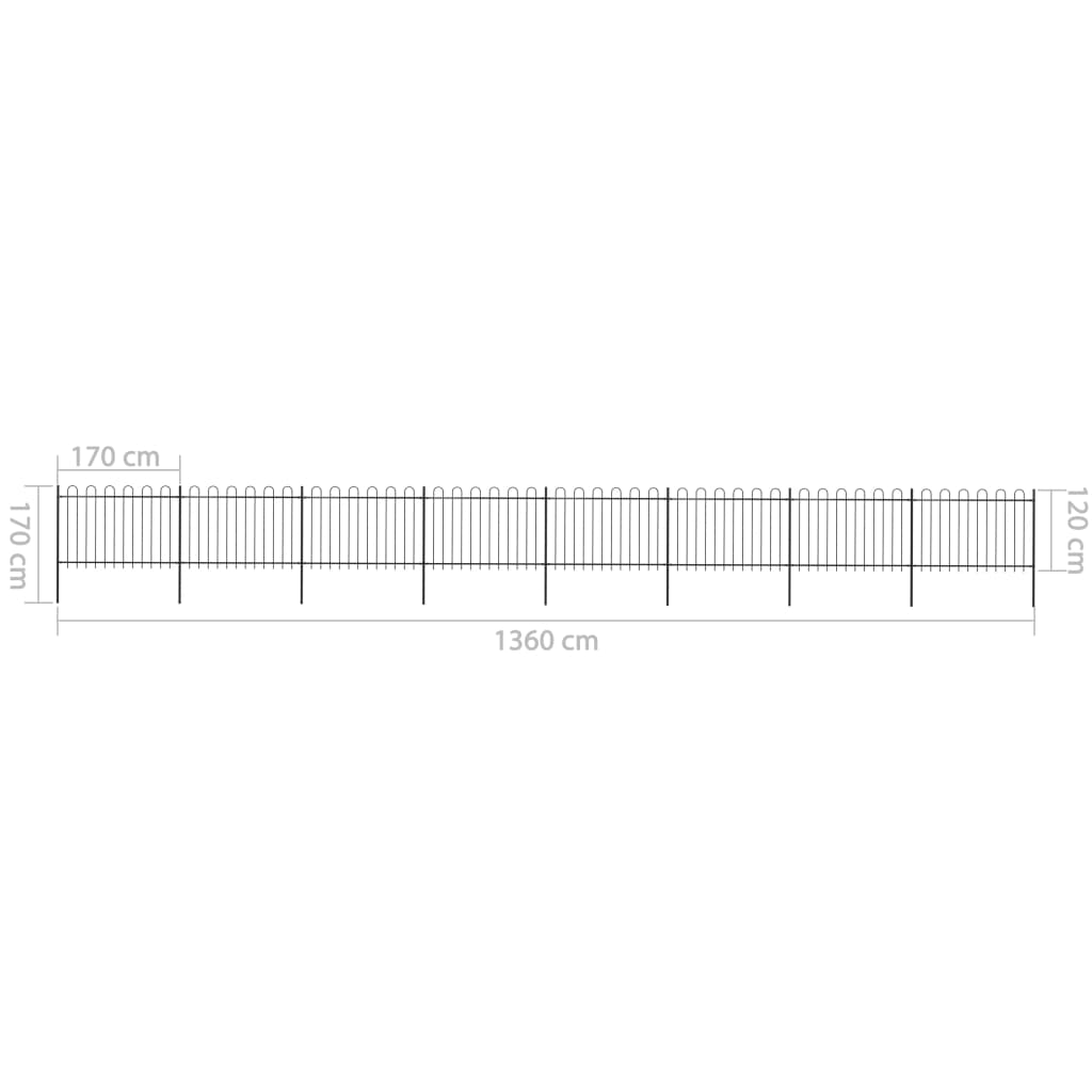 Puutarha-aita kaarikärjillä 13,6x1,2 m teräs musta - Sisustajankoti.fi