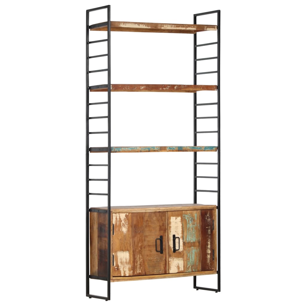 Kirjahylly 4 tasoa 80x30x180 cm täysi kierrätetty mangopuu - Sisustajankoti.fi