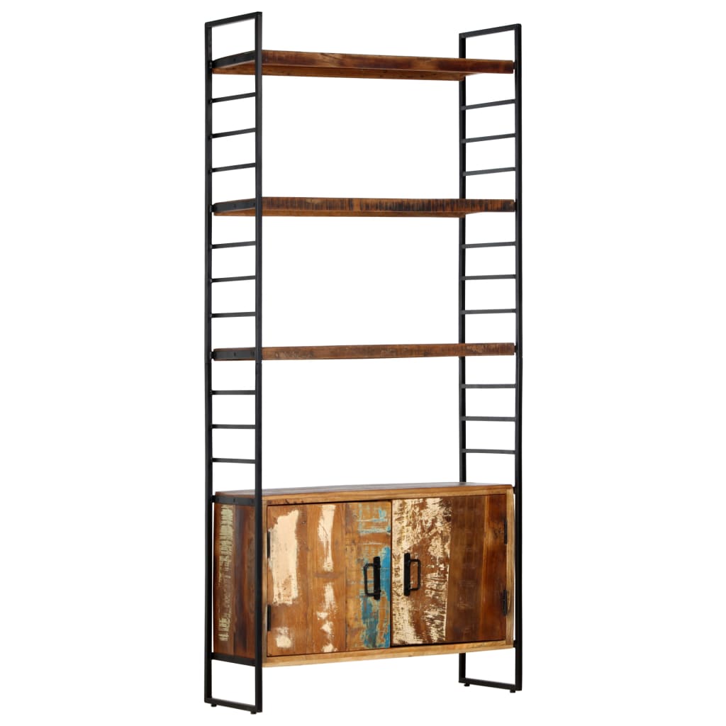 Kirjahylly 4 tasoa 80x30x180 cm täysi kierrätetty mangopuu - Sisustajankoti.fi