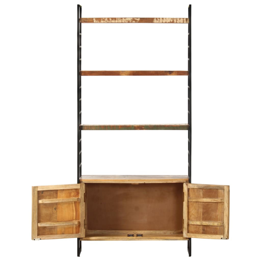 Kirjahylly 4 tasoa 80x30x180 cm täysi kierrätetty mangopuu - Sisustajankoti.fi