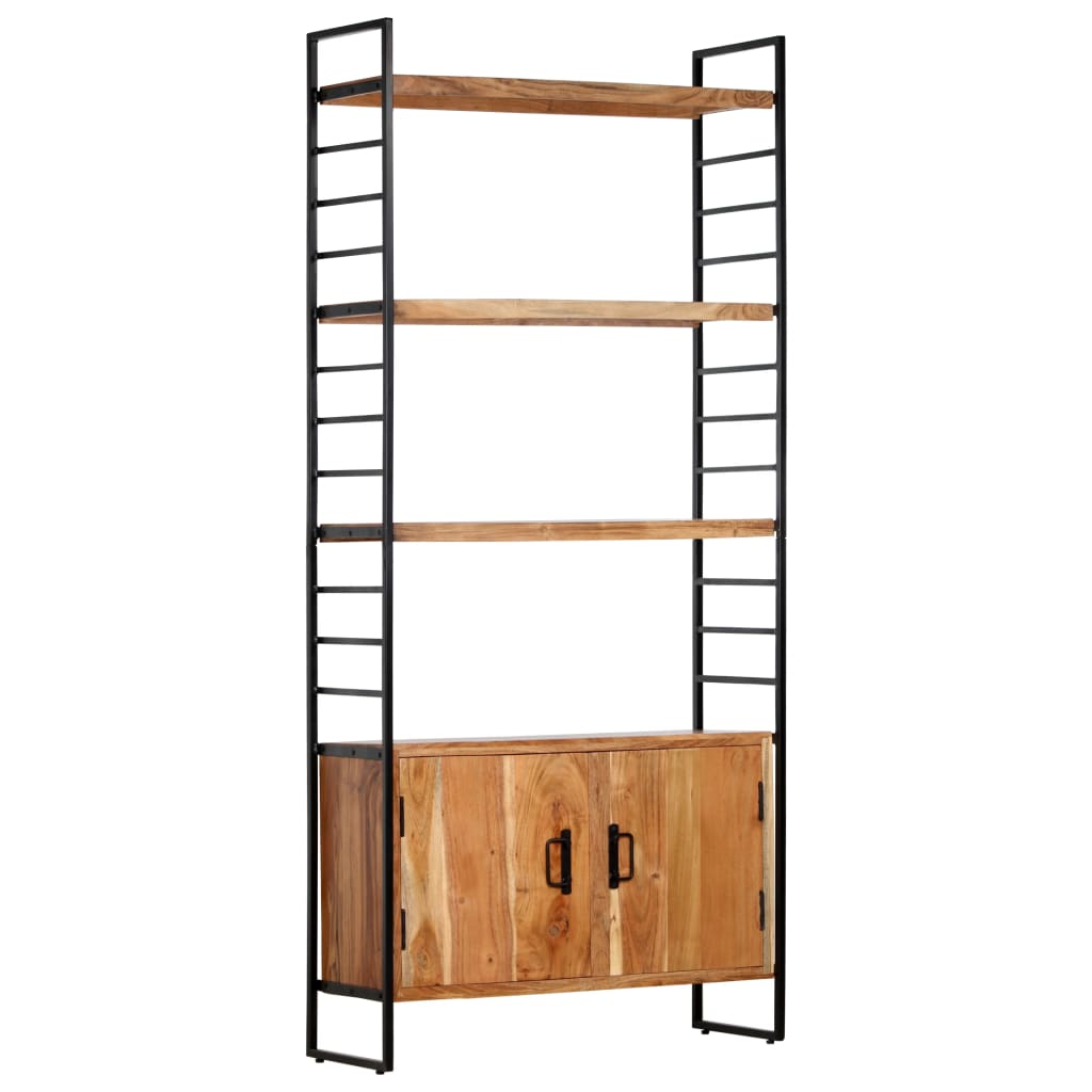 Kirjahylly 4 tasoa 80x30x180 cm täysi akaasiapuu - Sisustajankoti.fi