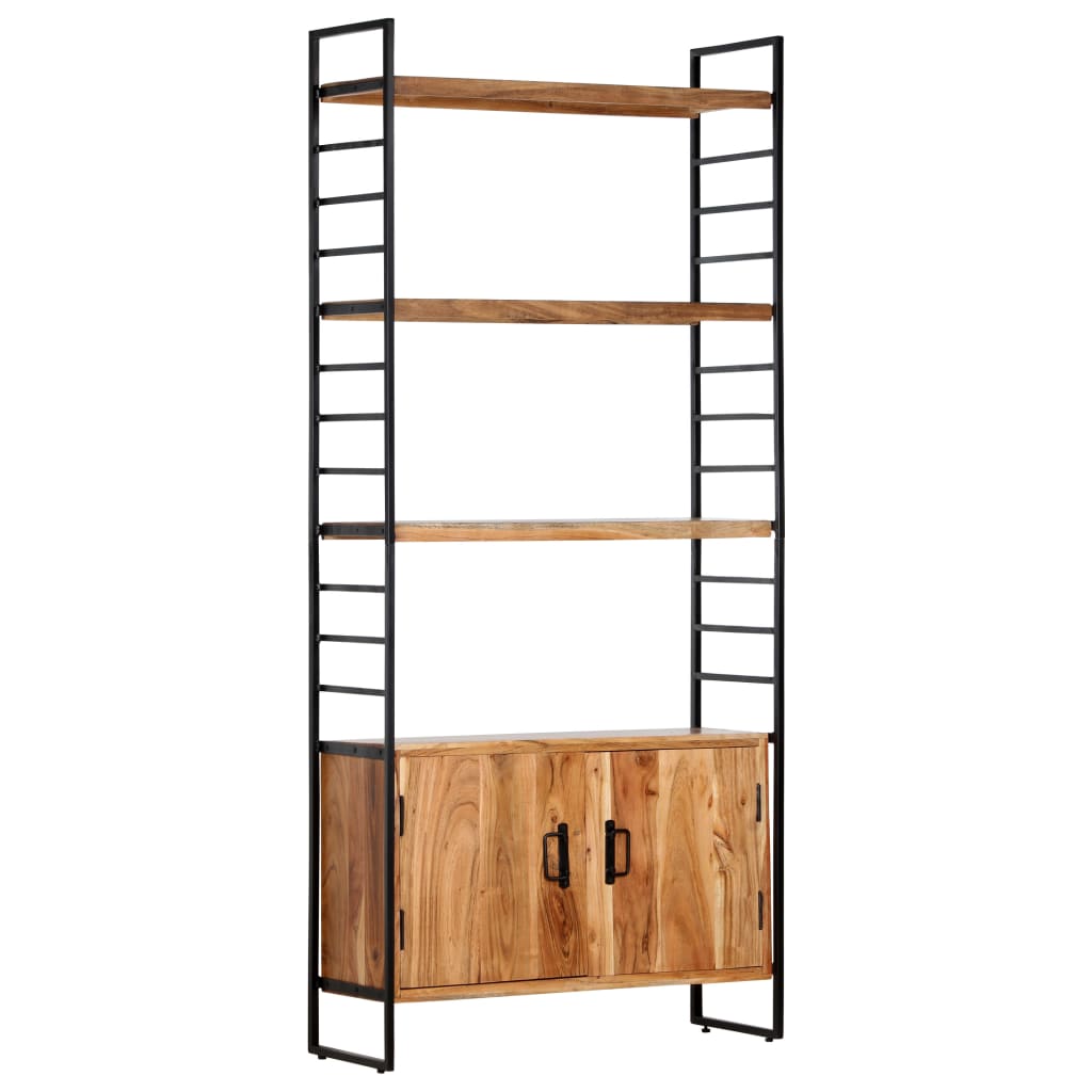 Kirjahylly 4 tasoa 80x30x180 cm täysi akaasiapuu - Sisustajankoti.fi