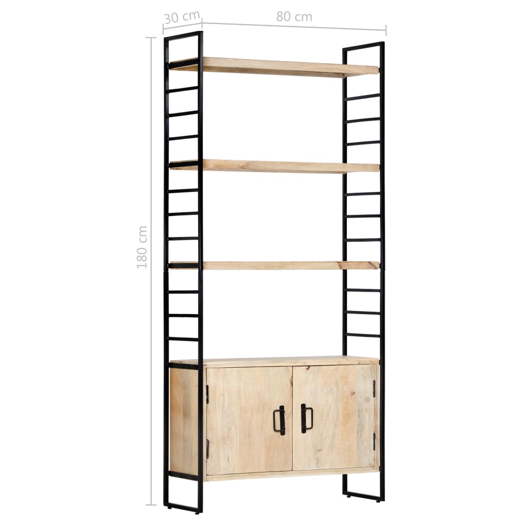 Kirjahylly 4 tasoa 80x30x180 cm täysi mangopuu - Sisustajankoti.fi