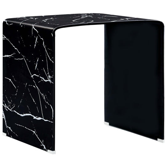 Sohvapöytä musta marmori 50x50x45 cm karkaistu lasi - Sisustajankoti.fi