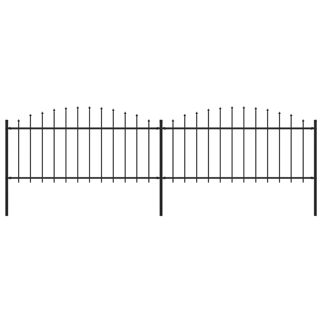 Puutarha-aita keihäskärjillä teräs (0,5-0,75)x3,4 m musta - Sisustajankoti.fi