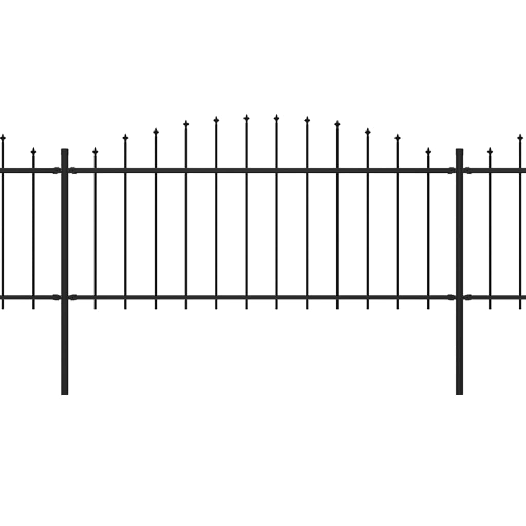 Puutarha-aita keihäskärjillä teräs (0,5-0,75)x5,1 m musta - Sisustajankoti.fi