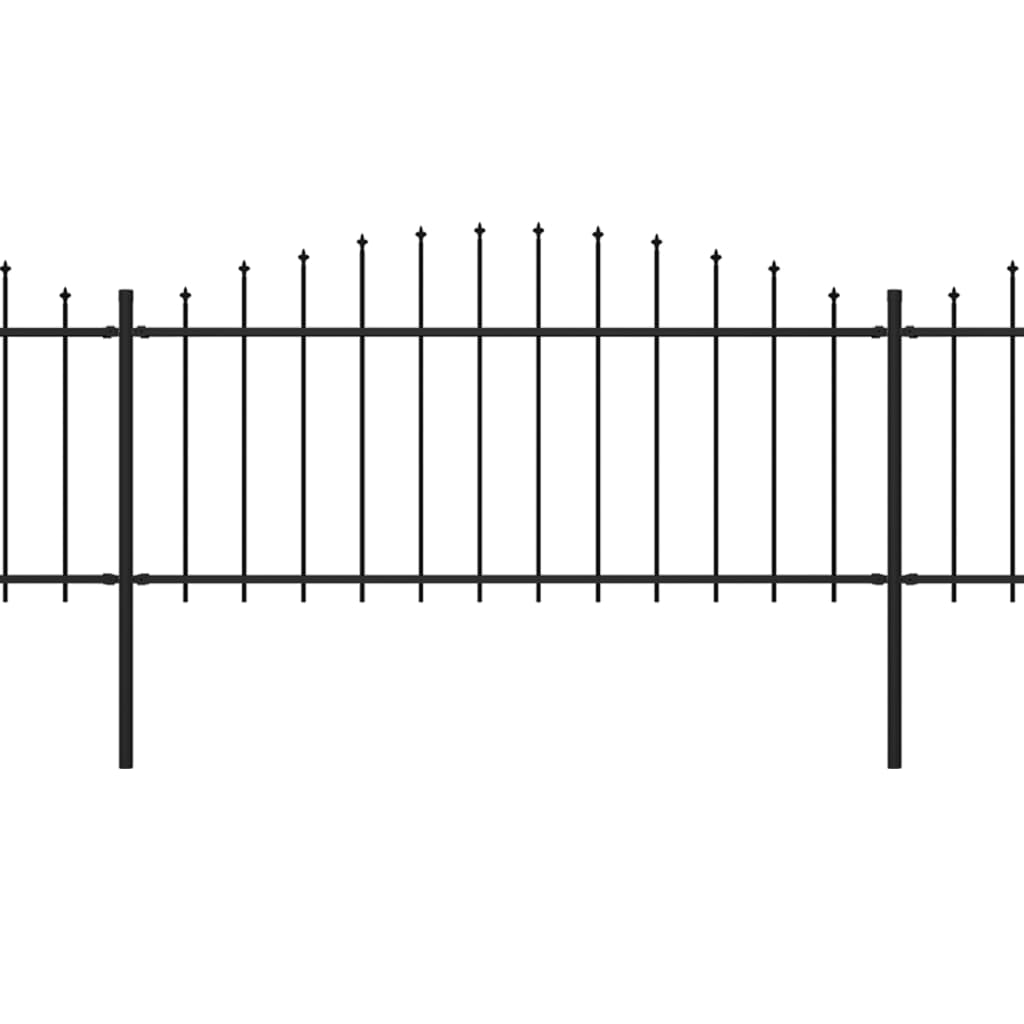 Puutarha-aita keihäskärjillä teräs (0,5-0,75)x6,8 m musta - Sisustajankoti.fi