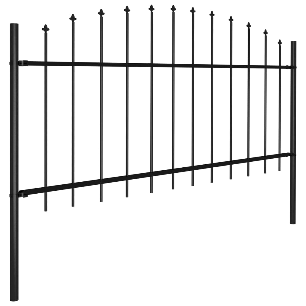 Puutarha-aita keihäskärjillä teräs (0,5-0,75)x6,8 m musta - Sisustajankoti.fi
