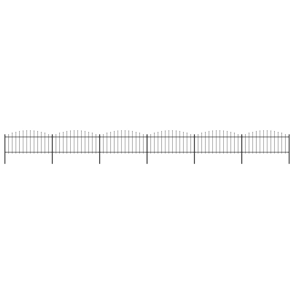 Puutarha-aita keihäskärjillä teräs (0,5-0,75)x10,2 m musta - Sisustajankoti.fi
