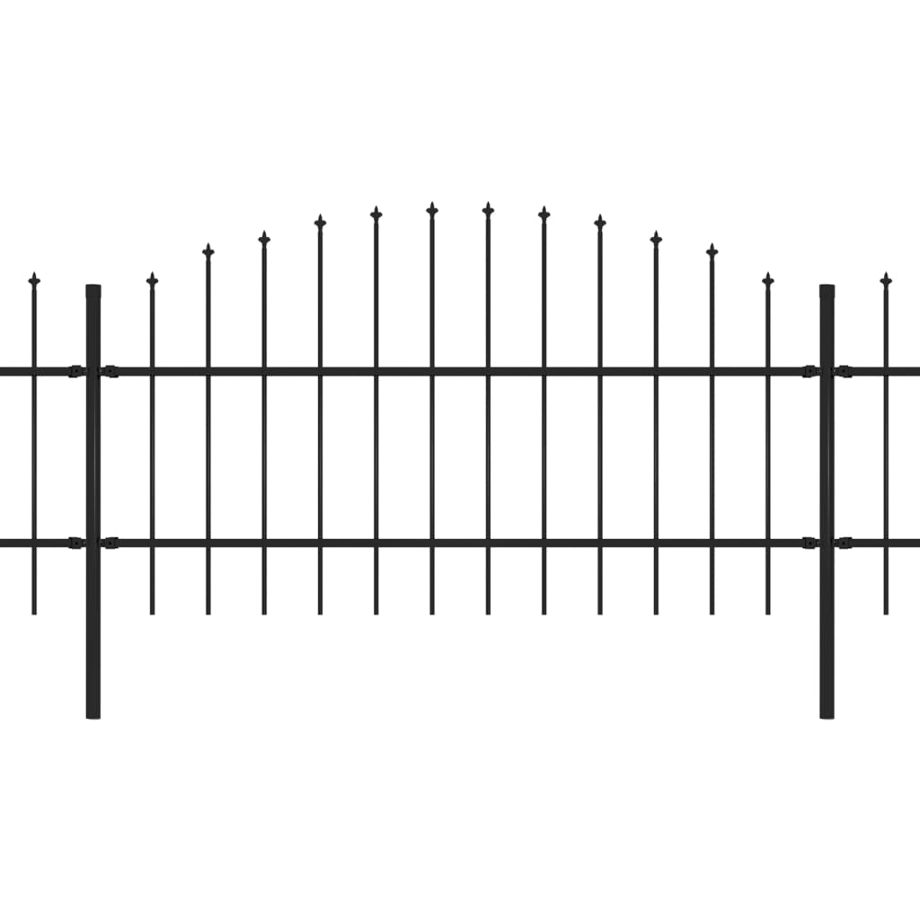 Puutarha-aita keihäskärjillä teräs (0,75-1)x3,4 m musta - Sisustajankoti.fi