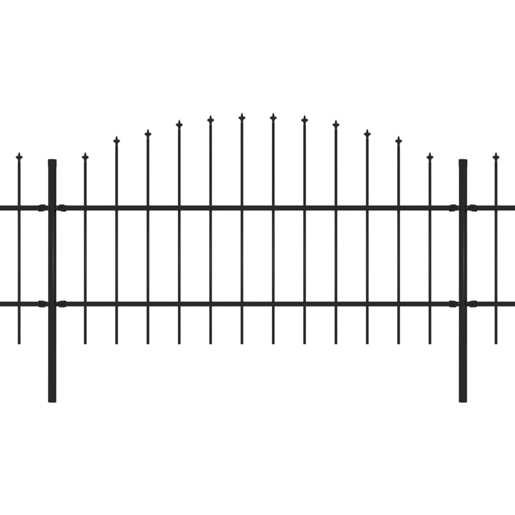 Puutarha-aita keihäskärjillä teräs (0,75-1)x8,5 m musta - Sisustajankoti.fi