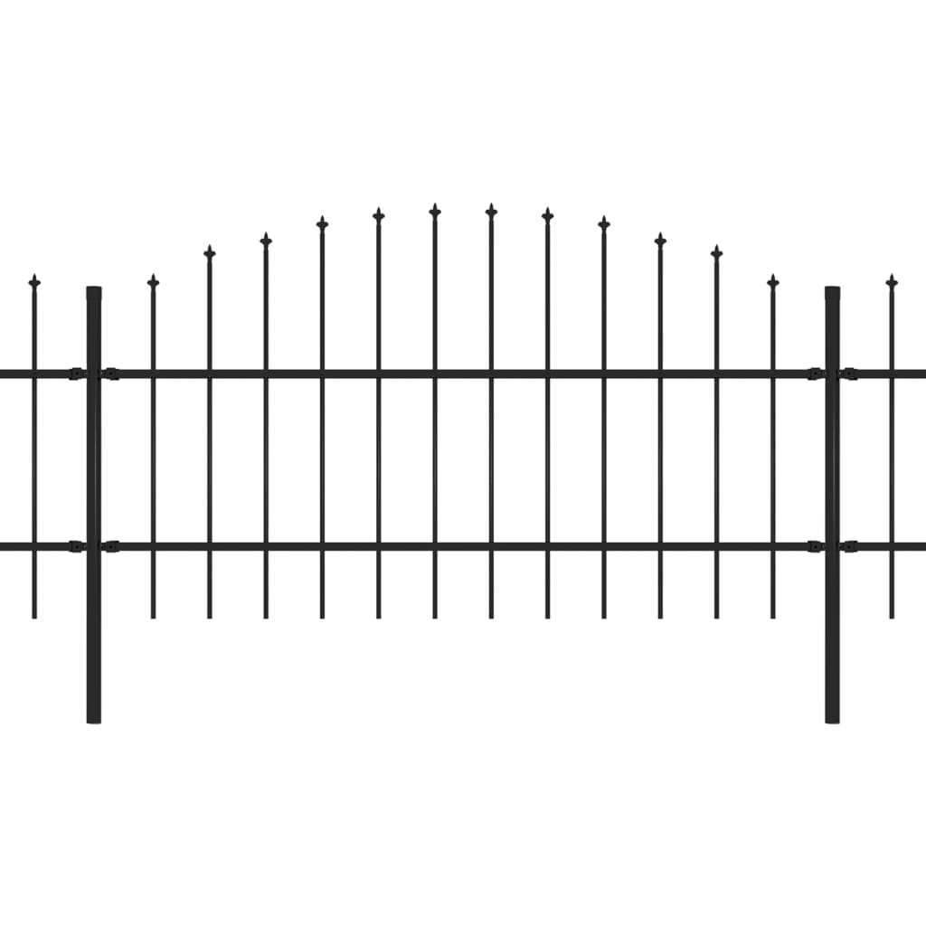 Puutarha-aita keihäskärjillä teräs (0,75-1)x11,9 m musta - Sisustajankoti.fi