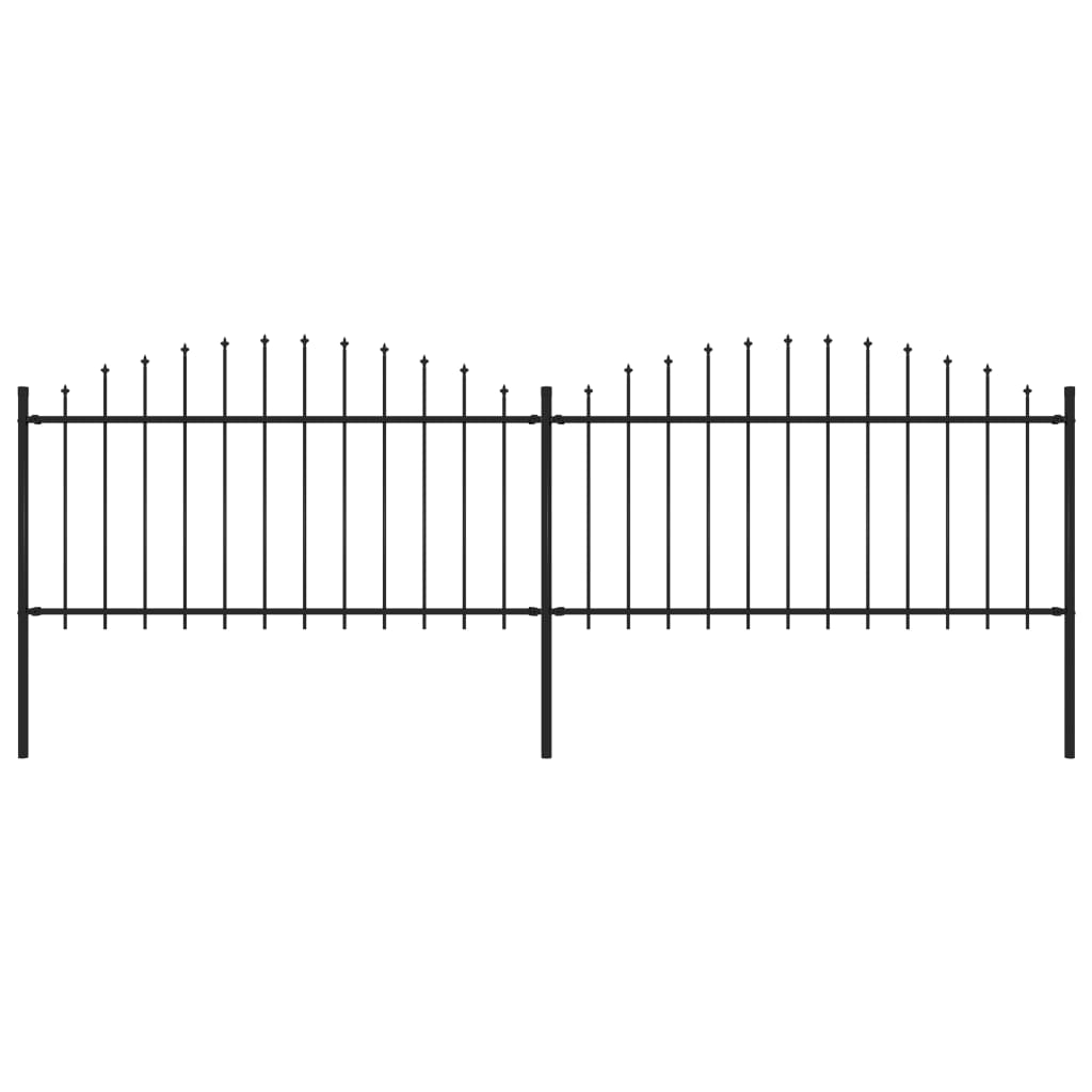 Puutarha-aita keihäskärjillä teräs (1,25-1,5)x3,4 m musta - Sisustajankoti.fi