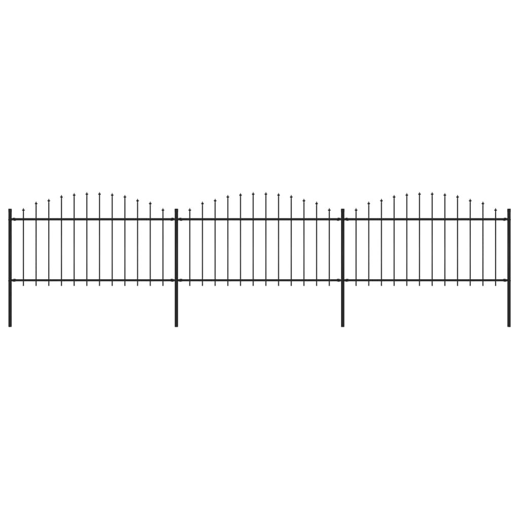 Puutarha-aita keihäskärjillä teräs (1,25-1,5)x5,1 m musta - Sisustajankoti.fi