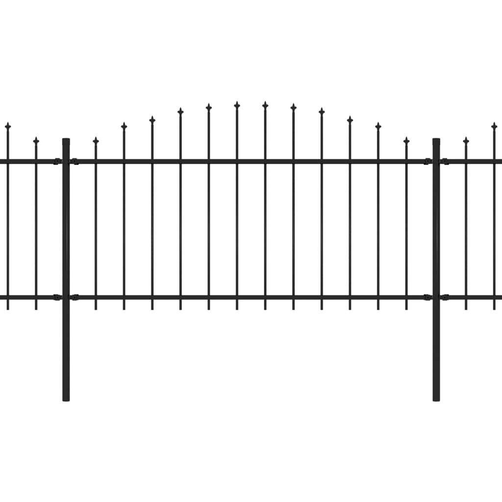 Puutarha-aita keihäskärjillä teräs (1,25-1,5)x5,1 m musta - Sisustajankoti.fi