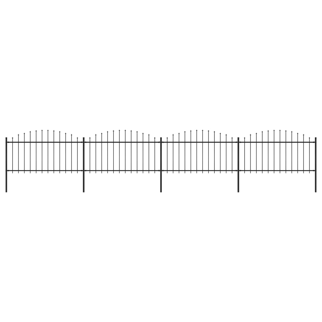 Puutarha-aita keihäskärjillä teräs (1,25-1,5)x6,8 m musta - Sisustajankoti.fi