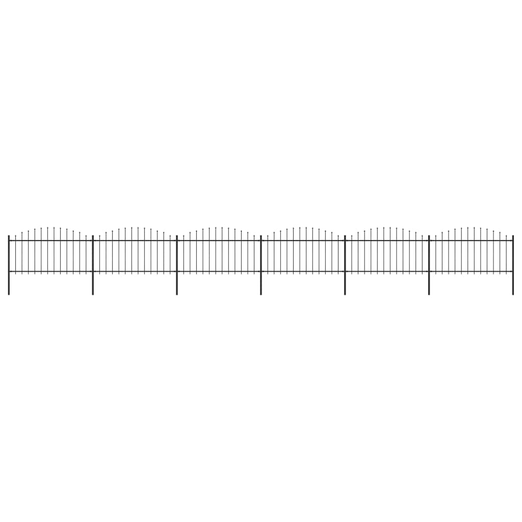 Puutarha-aita keihäskärjillä teräs (1,25-1,5)x10,2 m musta - Sisustajankoti.fi