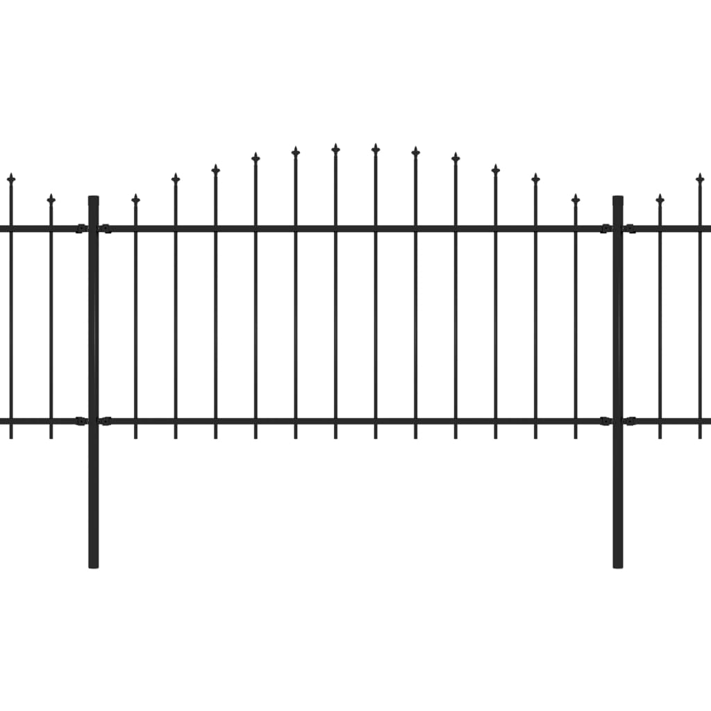 Puutarha-aita keihäskärjillä teräs (1,25-1,5)x10,2 m musta - Sisustajankoti.fi