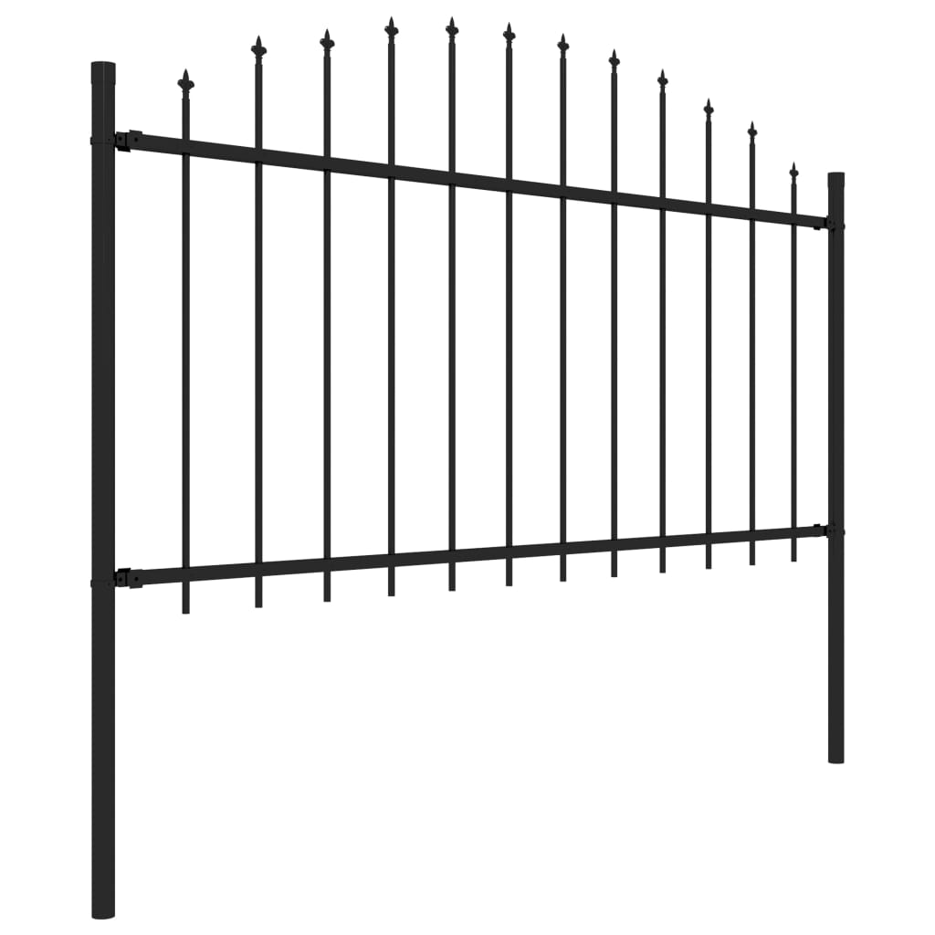 Puutarha-aita keihäskärjillä teräs (1,25-1,5)x10,2 m musta - Sisustajankoti.fi