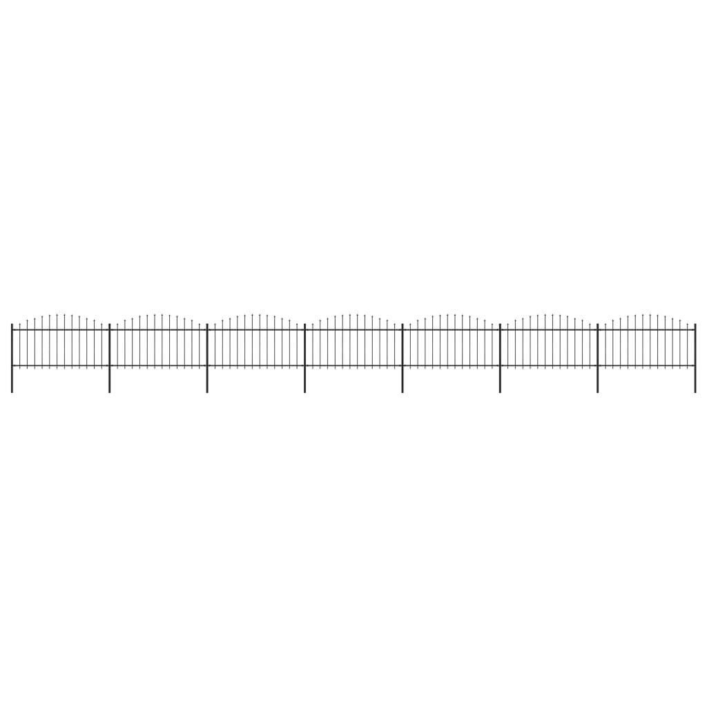 Puutarha-aita keihäskärjillä teräs (1,25-1,5)x11,9 m musta - Sisustajankoti.fi