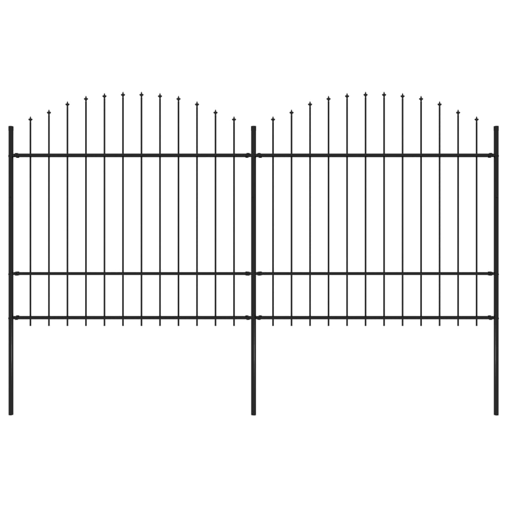 Puutarha-aita keihäskärjillä teräs (1,5-1,75)x3,4 m musta - Sisustajankoti.fi