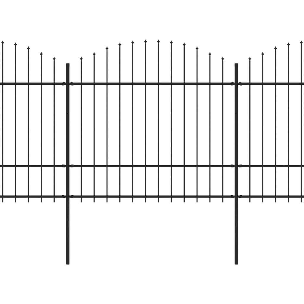 Puutarha-aita keihäskärjillä teräs (1,5-1,75)x3,4 m musta - Sisustajankoti.fi