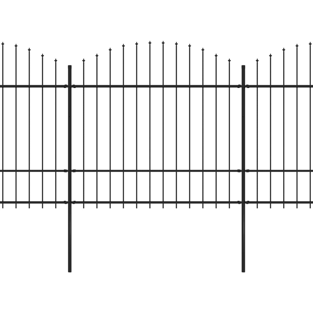 Puutarha-aita keihäskärjillä teräs (1,5-1,75)x6,8 m musta - Sisustajankoti.fi